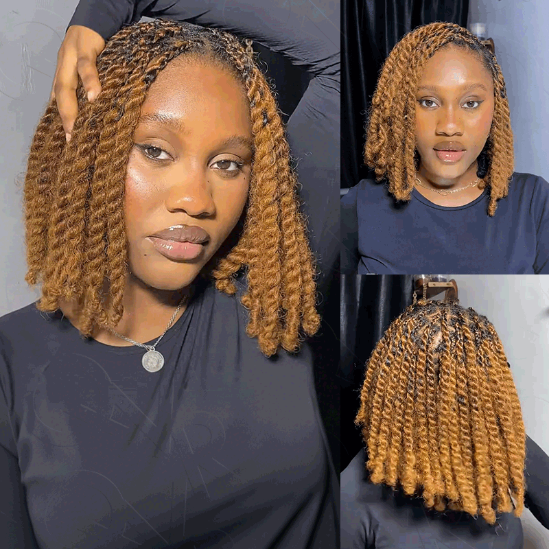 Onimehair™ Affordable Afro Kinky Bulk Human Hair Auburn Color For Braiding DreadLock