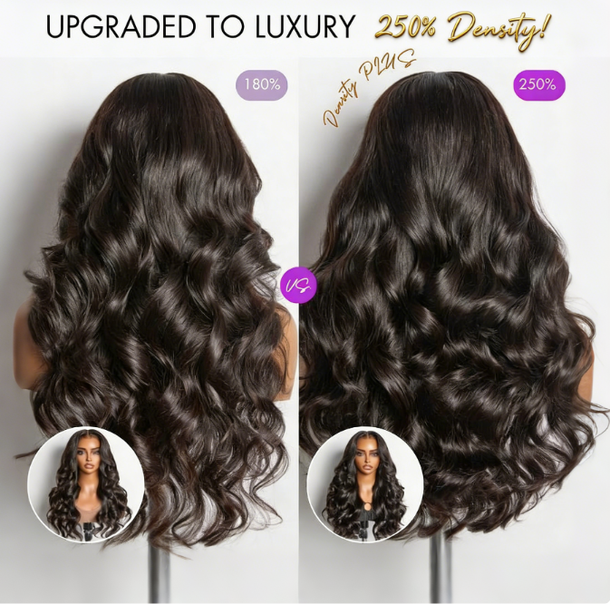 NatureMAX™ 200% / 250% Density Loose Wave Glueless 13x6 HD Lace Front Wig Human Hair Pre-Cut Lace Flexi-Fit Drawstring Cap