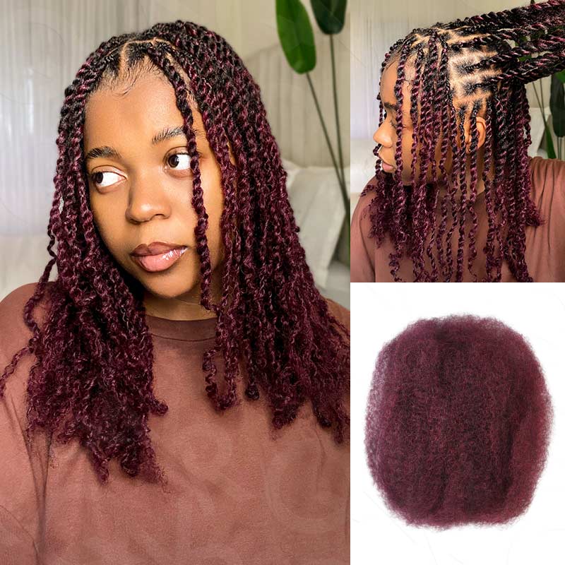 Onimehair™ Mixed Color #4/30 Afro Kinky Bulk Highlights #27/30 Human Hair