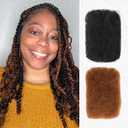 Onimehair™ Natural Black+Auburn Brown Two Colors Afro Kinky Bulk Human Hair For Braiding DreadLock