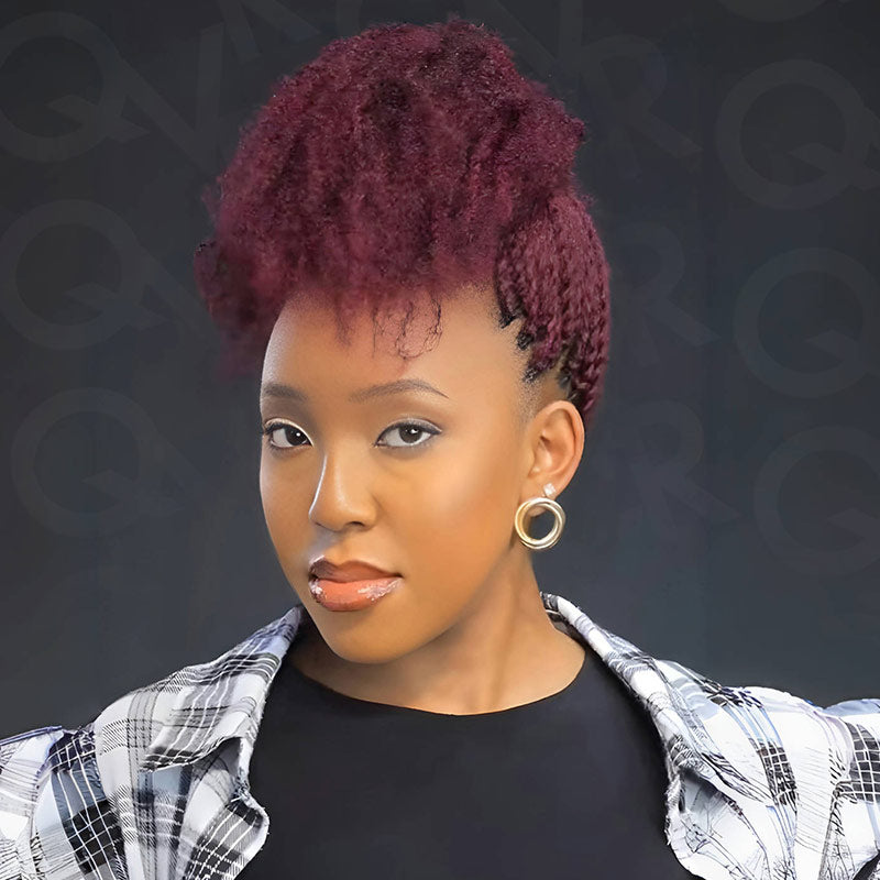 Onimehair™ Affordable Afro Kinky Bulk Human Hair 99J Burgundy Color For Braiding DreadLock