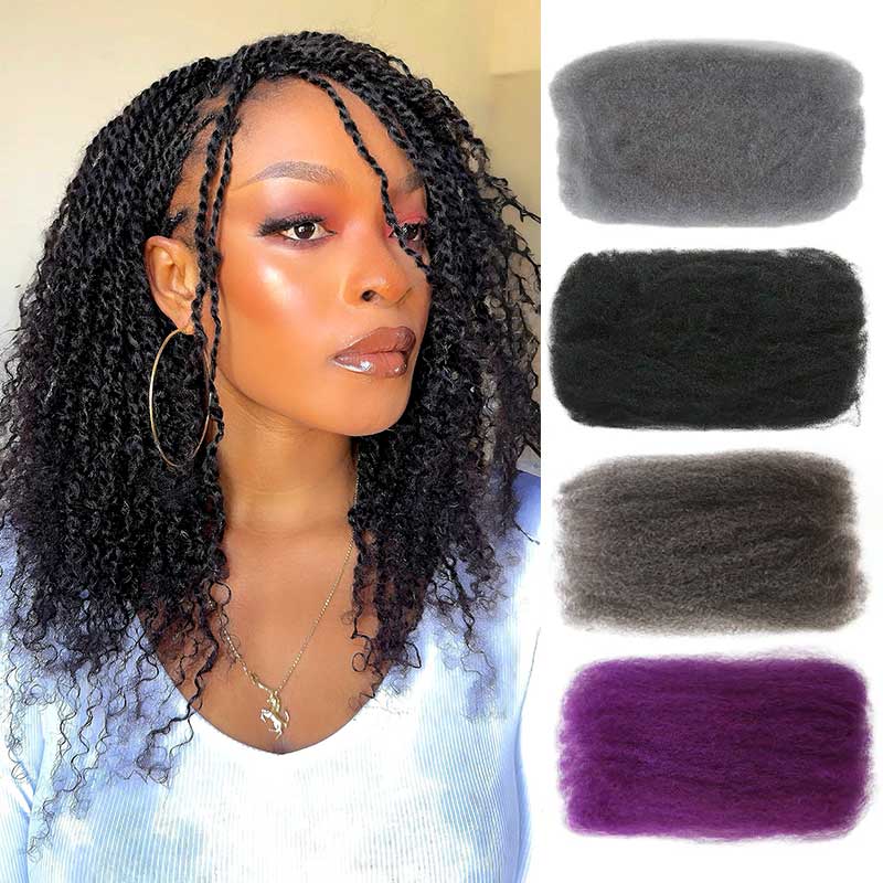 Onimehair™ Type 4C Afro Kinky Bulk Braiding Human Hair Extensions For Black Women