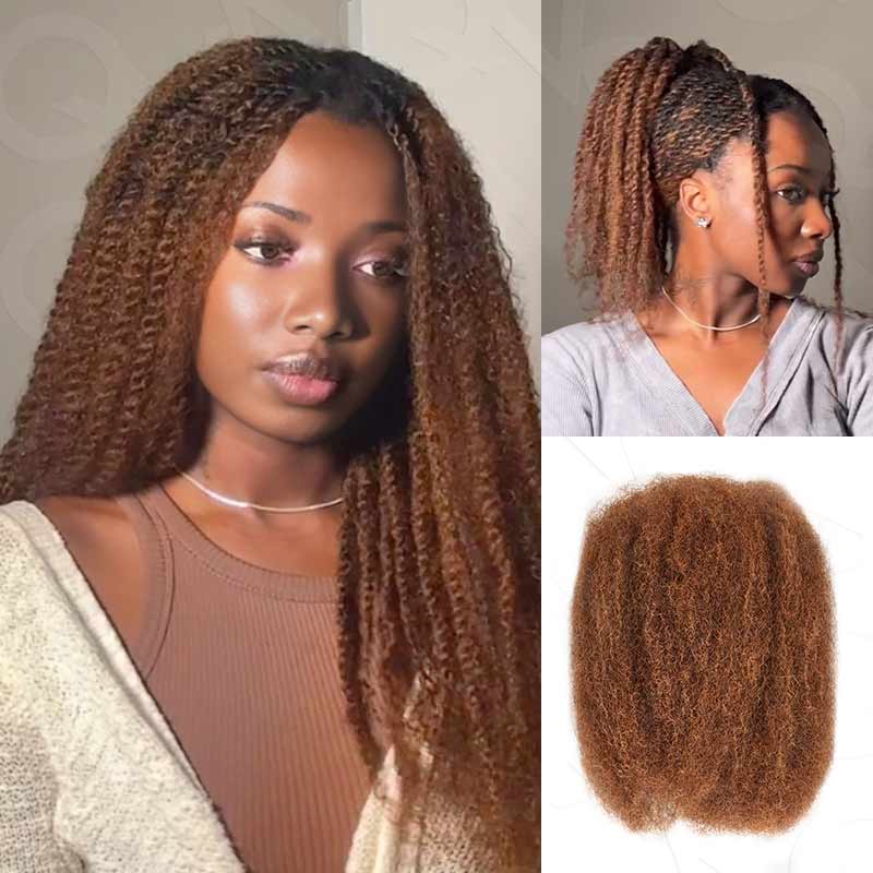 Onimehair™ 1 PC Afro kinky Bulk Hair Extensions For Braiding Dreadlock Human Hair