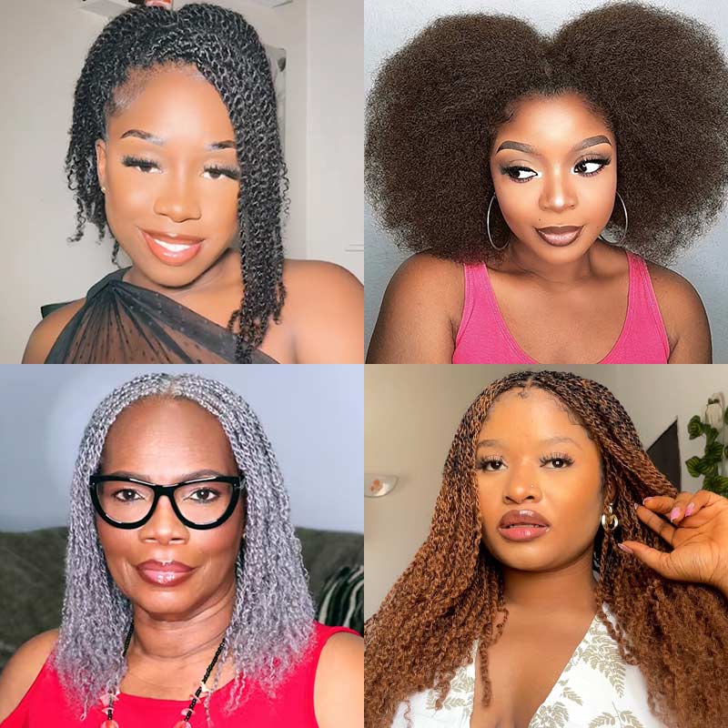 Onimehair™ 1 PC Afro kinky Bulk Hair Extensions For Braiding Dreadlock Human Hair