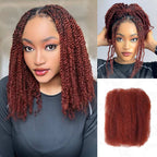 Onimehair™ Three Mix Colors Afro Kinky Bulk #1B/99J/Burgundy Human Hair For Braiding Dreadlock Hair