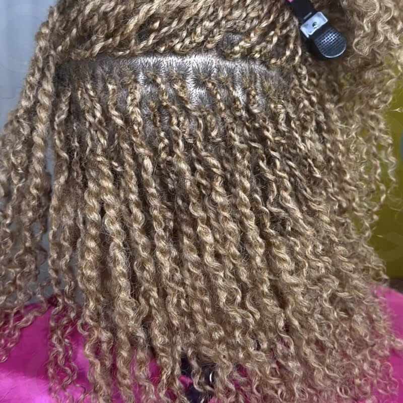 Onimehair™ Honey Blonde Color Afro kinky Bulk Hair Extensions For Braiding Dreadlock Human Hair