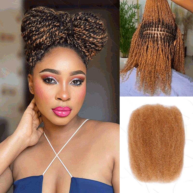 Onimehair™ #27/30 Afro Kinky Bulk Mixed Color Human Hair for Braiding DreadLock