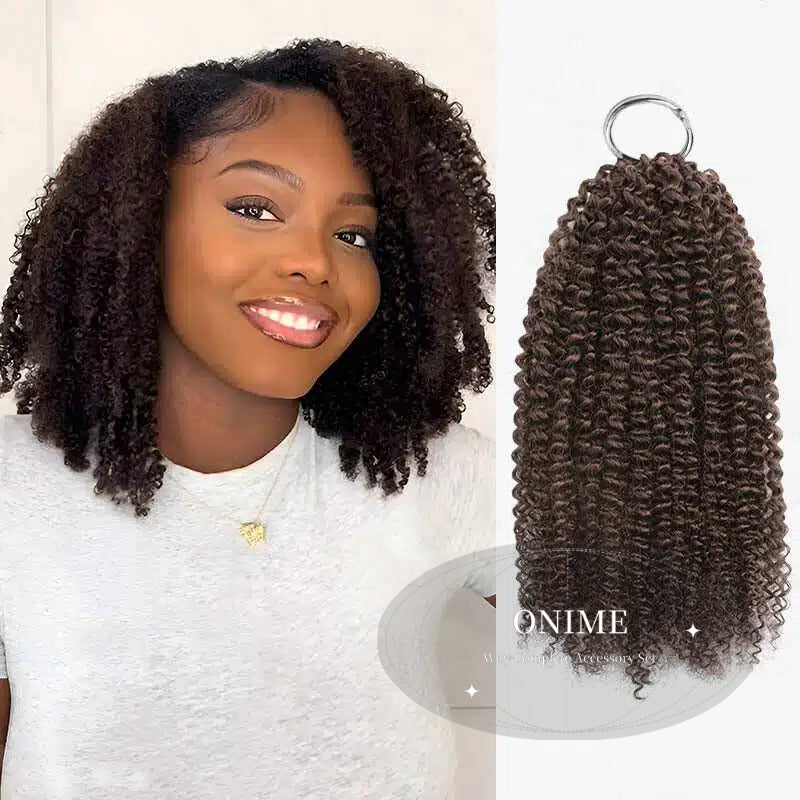 Afro Curly Crochet Hair Pre-Separated Feather Soft Raw Human Hair Extensions