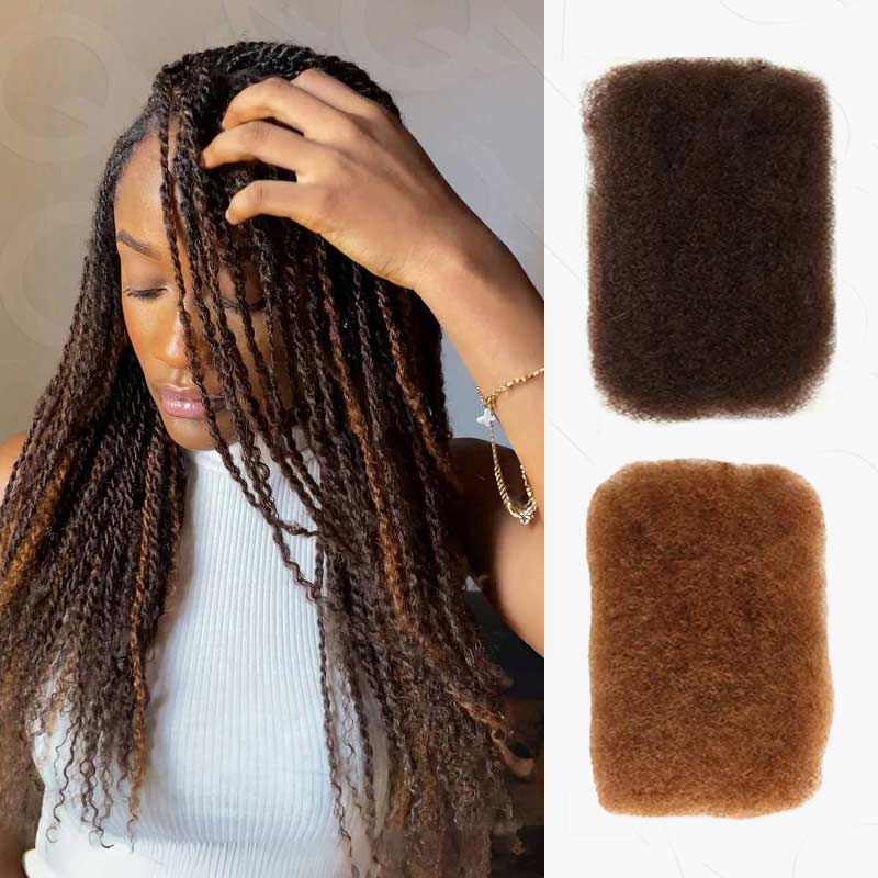 Onimehair™ #1B+#4 Two Colors Afro Kinky Bulk Human Hair For Braiding DreadLock