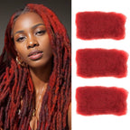 Onimehair™ Upgrade Red Color Afro kinky Bulk Hair Extensions For Braiding Dreadlock Human Hair
