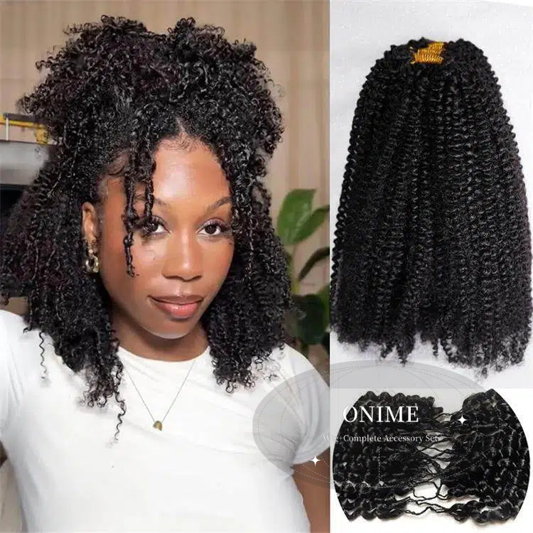 Afro Curly Crochet Hair Pre-Separated Feather Soft Raw Human Hair Extensions