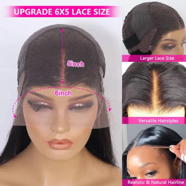 Breathable Air Cap | Short Water Wave Bob 5×5 Plus Lace Wear Go Glueless Wig 100% Human Hair