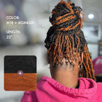 Onimehair™ Natural Black+Auburn Brown Two Colors Afro Kinky Bulk Human Hair For Braiding DreadLock