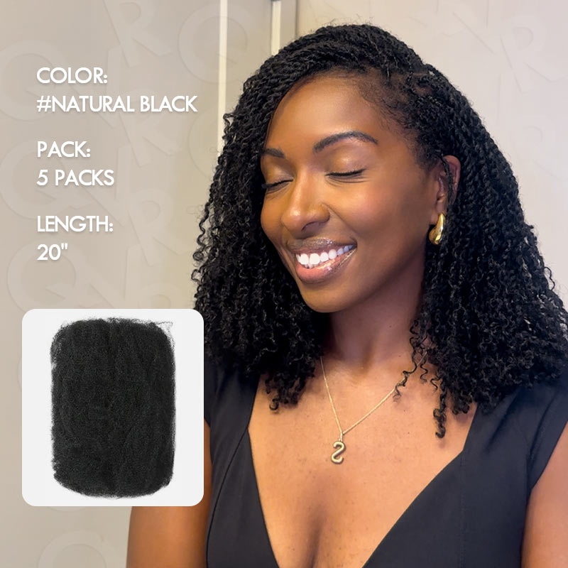 Onimehair™ Dark Orange Afro Kinky Bulk Hair Extensions For Braiding Dreadlock Human Hair