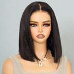 Glueless Short Bob Wig Straight 5×5 13×4 Invisible HD Lace Closure Wig 180% Density