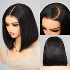 Pull Go Drawstring Bone Straight Bob 5×5 HD Lace Double Drawn Wig Middle/Side Part Vietnamese Hair