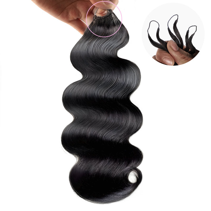 Onimehair™ Soft Deep Wave Feather Crochet Braid Natural Black Human Hair Extensions