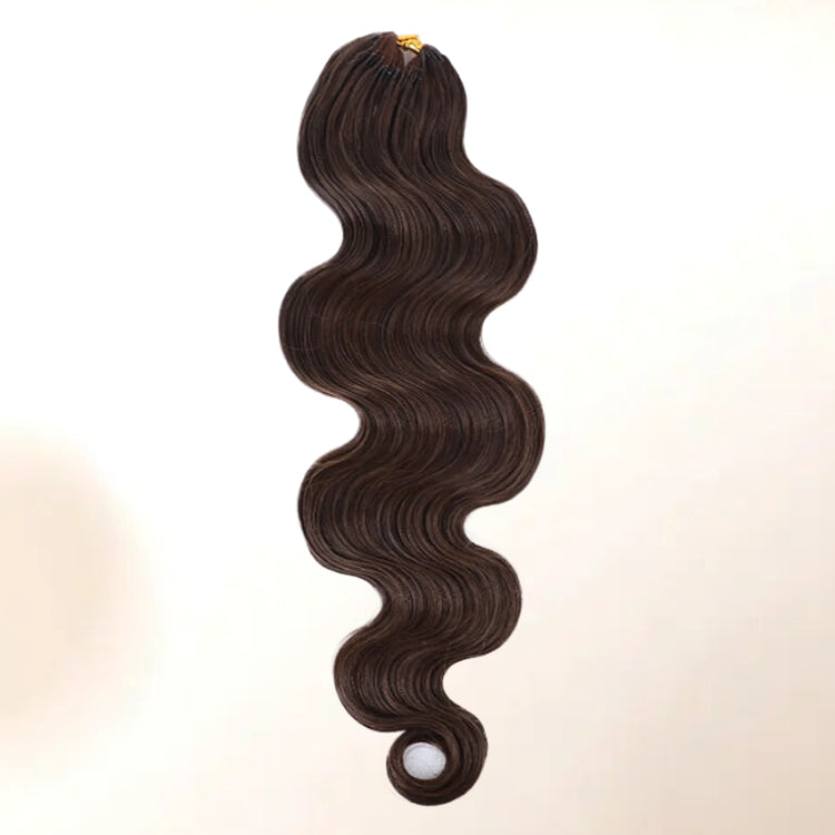 #4 Dark Brown Color Body Wave Feather Crochet Hair Extension Human Hair