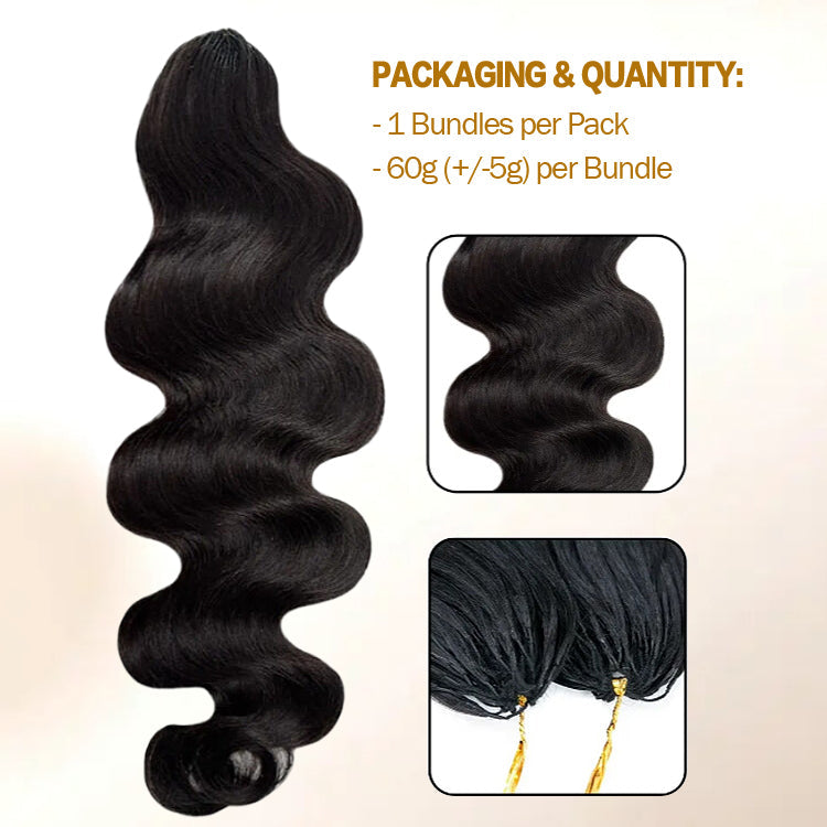 Body Wave Crochet Hair 100% Human Crochet Braids Extensions