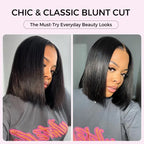 Pull Go Drawstring Bone Straight Bob 5×5 HD Lace Double Drawn Wig Middle/Side Part Vietnamese Hair