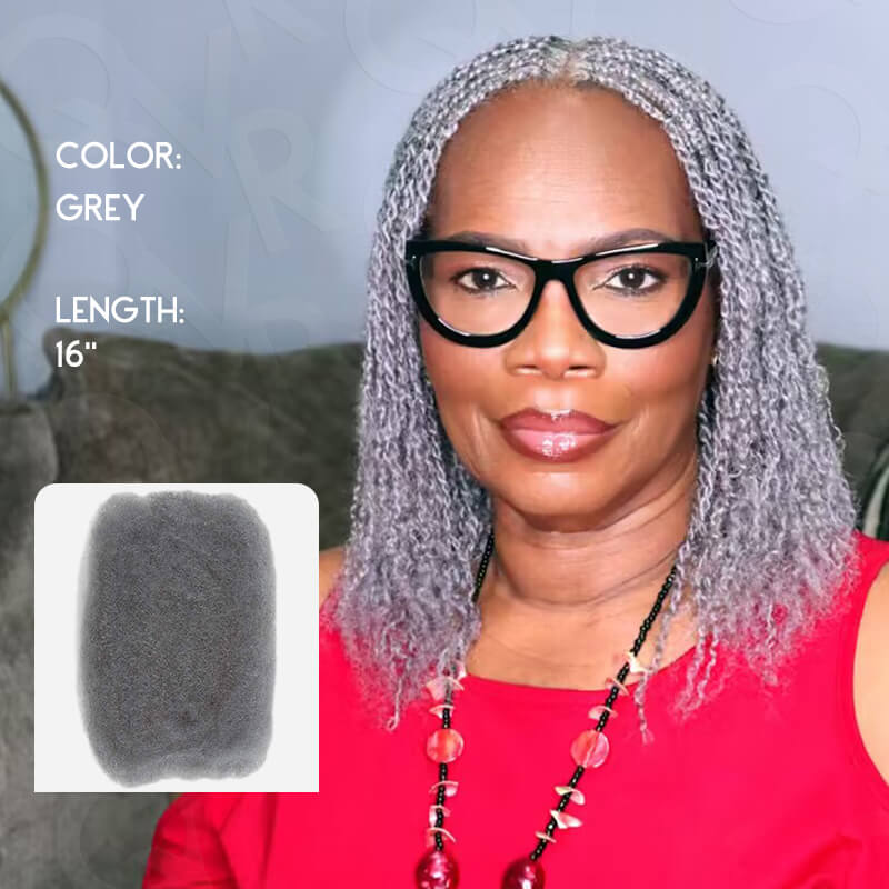 Onimehair™ Brazilian Grey Color Remy Hair Afro kinky Bulk Human Hair For Braiding Dreadlock Hair