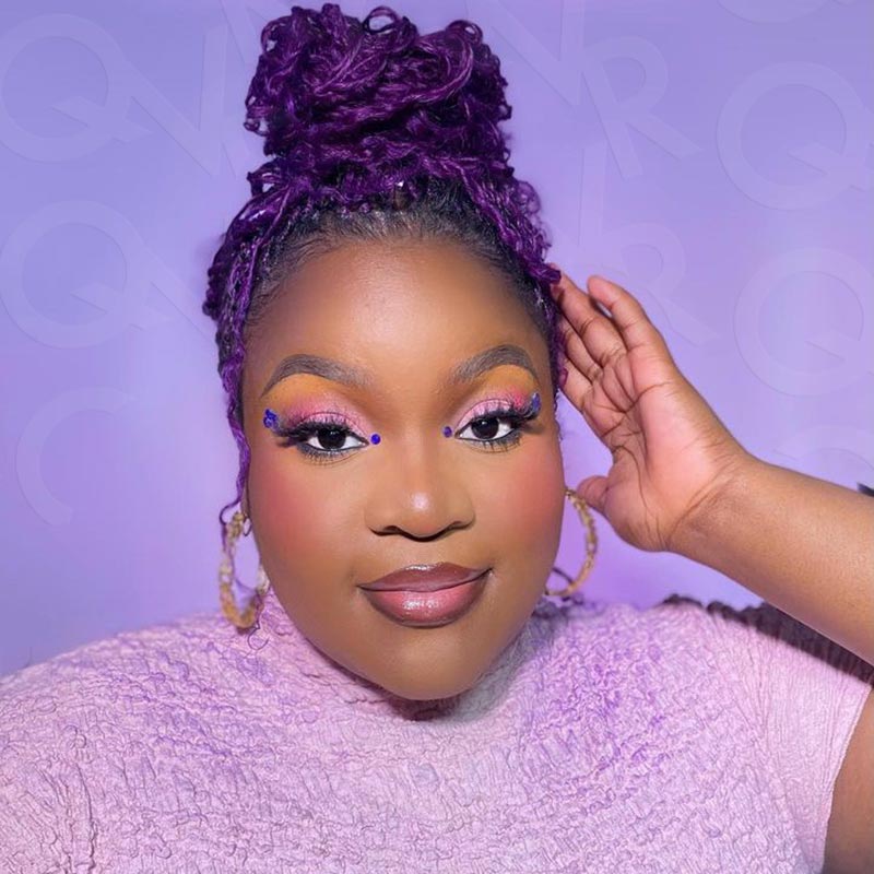 Onimehair™ New Purple Color Afro Kinky Bulk Human Hair For Braiding DreadLock