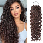 4# Chocolate Brown Color Curly Crochet Hair 100% Human Crochet Braids Extensions