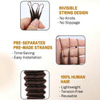 #4 Dark Brown Color Deep Wave Feather Crochet Hair Extension Human Hair