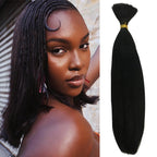 Straight Human Hair Bulk For Braiding Real Hair Extensions For Boho Braids