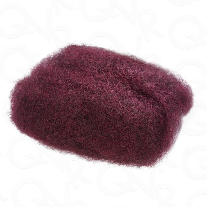 Onimehair™ Three Mix Colors Afro Kinky Bulk #1B/99J/Burgundy Human Hair For Braiding Dreadlock Hair