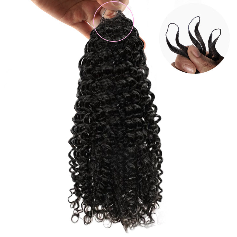 Onimehair™ Soft Deep Wave Feather Crochet Braid Natural Black Human Hair Extensions