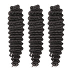 Onimehair™ Soft Deep Wave Feather Crochet Braid Natural Black Human Hair Extensions