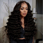 Raw Loose Deep Wave Human Crochet Hair Extensions 100% Real Hair For Crochet Locs Natural Color
