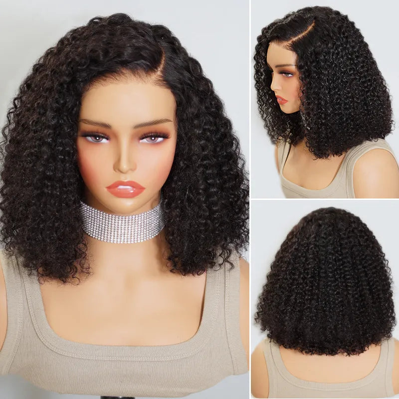 Wear Go Short Curly Wig Upgrade 5×5 Pre Cut Lace Bob Glueless Wig Beginner Friendly