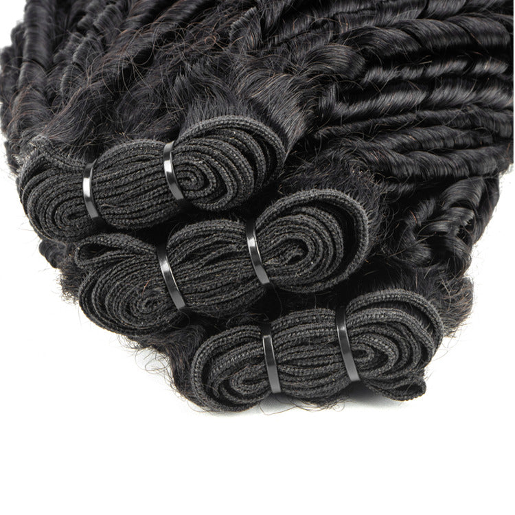 Pixie Curly Human Hair Bundles Natural Black Tight Defined Curls