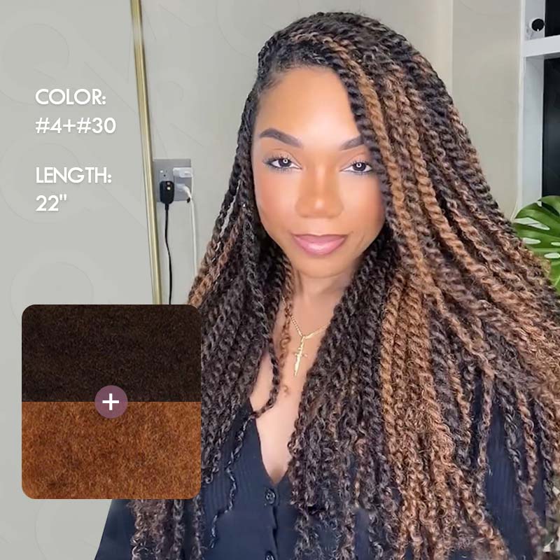 Onimehair™ #4+#30 Two Colors Afro Kinky Bulk Human Hair For Braiding DreadLock