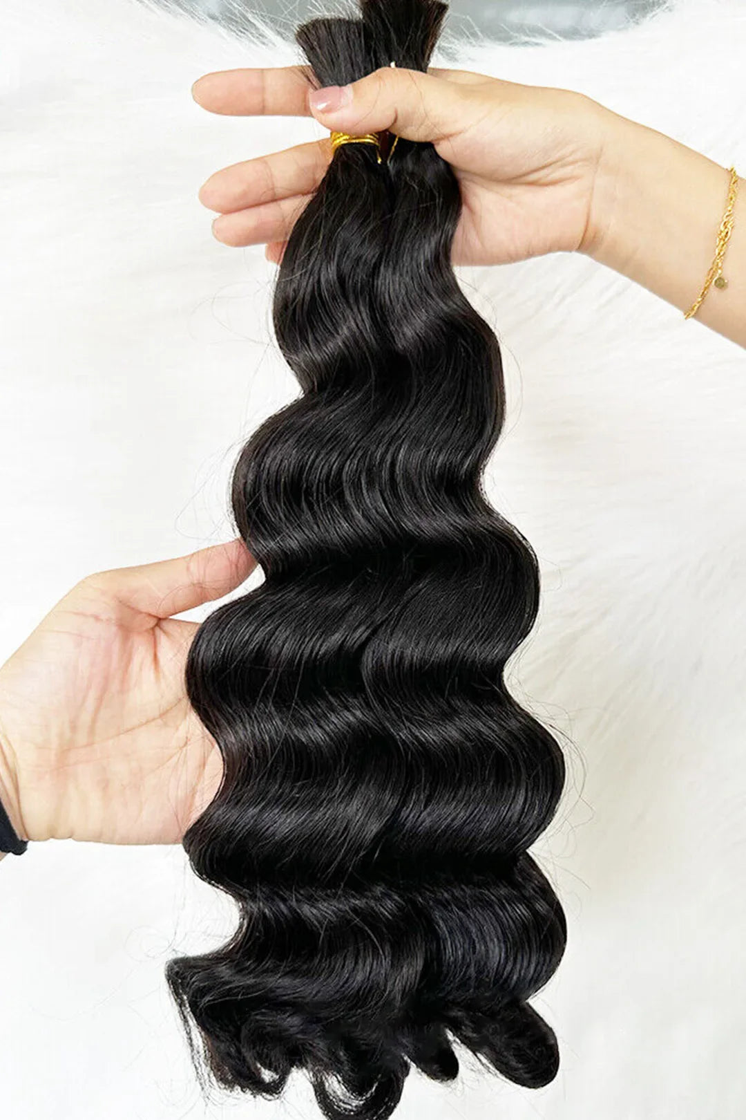 Onimehair Loose Wave Bulk Hair For Braiding Natural Black