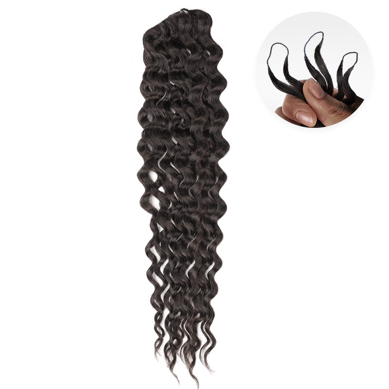 Onimehair™ Lightweight Natural Black Water Wave Crochet Braid Human Hair Extensions