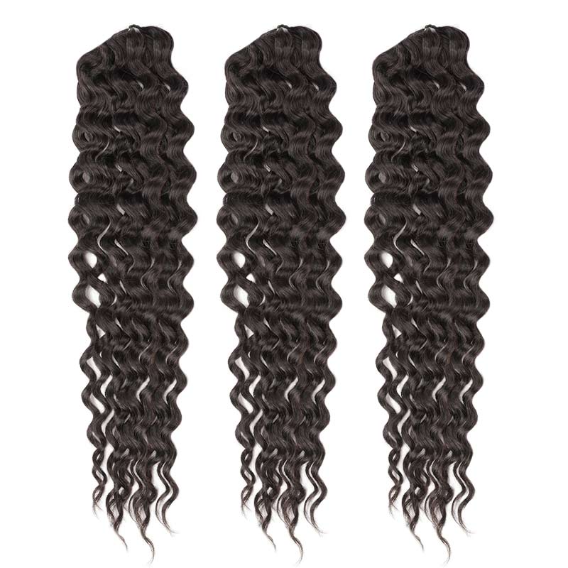 Onimehair™ Lightweight Natural Black Water Wave Crochet Braid Human Hair Extensions