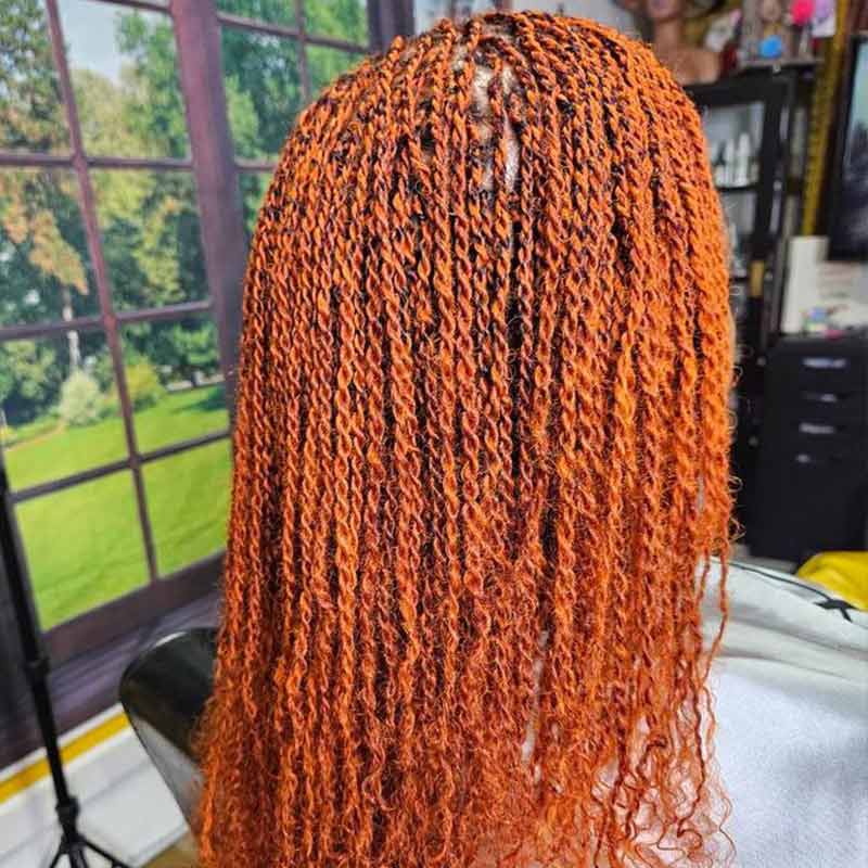 Onimehair™ Ginger Orange Afro kinky Bulk Hair Extensions For Braiding Dreadlock Human Hair