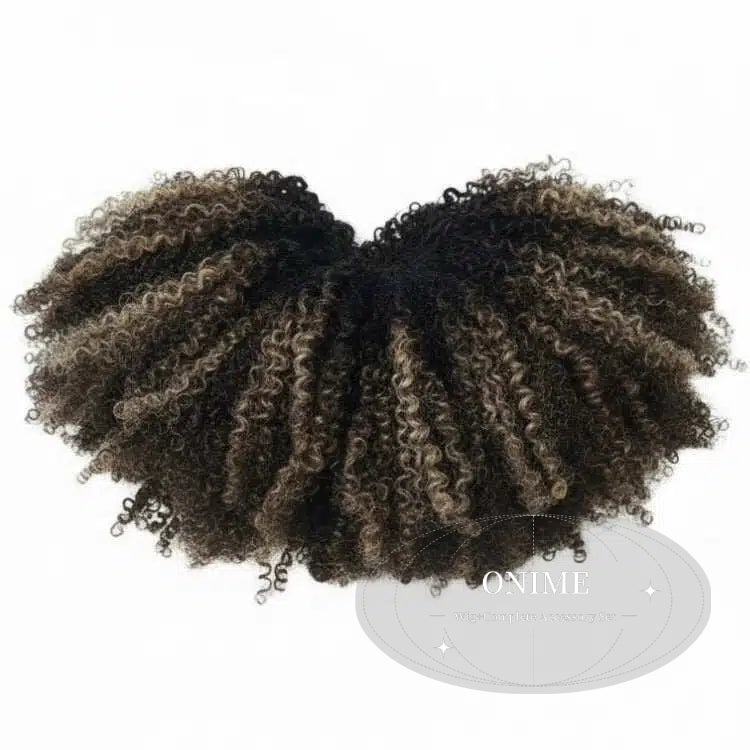 Highlight Color Afro Curly Crochet Hair 100% Human Crochet Hair Extensions