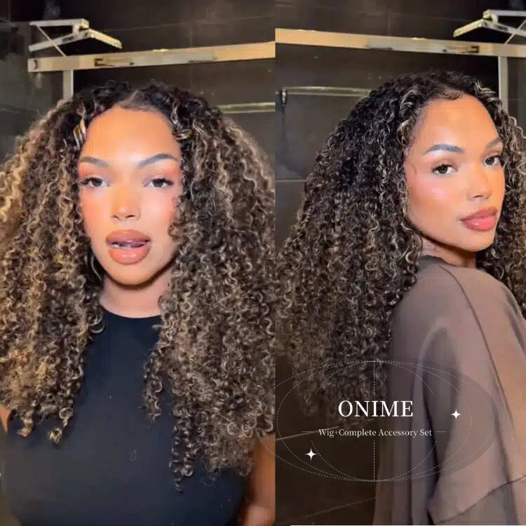 Highlight Color Afro Curly Crochet Hair 100% Human Crochet Hair Extensions