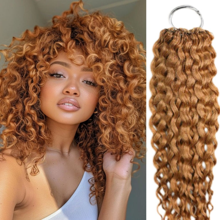 27# Honey Blonde Curly Crochet Hair 100% Human Crochet Braids Extensions