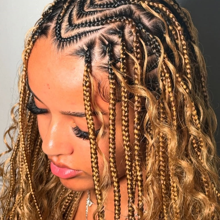 27# Honey Blonde Curly Crochet Hair 100% Human Crochet Braids Extensions