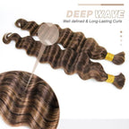Onimehair Loose Deep Wave Bulk Human Braiding Hair Chocolate Brown Human Hair for Braiding