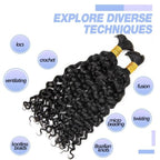 Onimehair Water Wave Bulk Human Hair For Braiding Natural Black Boho Hair