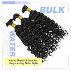 Onimehair Water Wave Bulk Human Hair For Braiding Natural Black Boho Hair