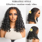 Exclusive Deal | HD Full Lace Knotless Boho Curls Braided Bob Wig Flexi Fit Invisi Drawstring Cap