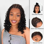 Exclusive Deal | HD Full Lace Knotless Boho Curls Braided Bob Wig Flexi Fit Invisi Drawstring Cap
