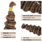 Onimehair Loose Deep Wave Bulk Human Braiding Hair Chocolate Brown Human Hair for Braiding